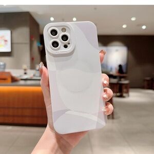 iPhone 12 Pro Max Phone Case w/ MagSafe, Cute Pattern Full Camera Case- White